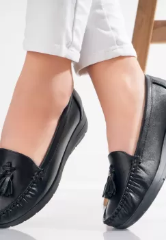 Pantofi dama casual Negri din Piele Ecologica Casane imagine