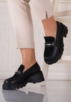 Pantofi dama casual Negri din Piele Ecologica Catilea imagine