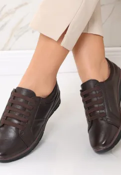 Pantofi dama casual negri din piele ecologica Christa imagine