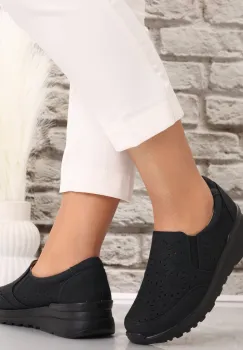 Pantofi dama casual Negri din Piele Ecologica Corza imagine