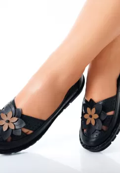 Pantofi dama casual Negri din Piele Ecologica Etrona imagine