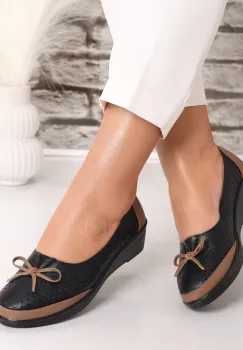 Pantofi dama casual Negri din Piele Ecologica Fariha imagine