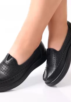 Pantofi dama casual Negri din Piele Ecologica Garena imagine