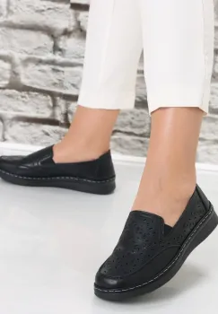 Pantofi dama casual Negri din Piele Ecologica Hudiana imagine