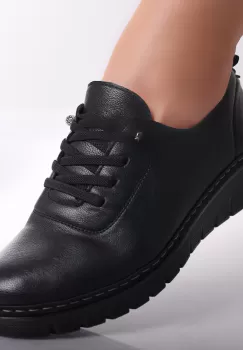 Pantofi dama casual Negri din Piele Ecologica Idania imagine