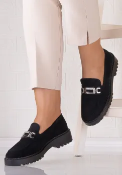 Pantofi dama casual Negri din Piele Ecologica Intoarsa Morgana imagine
