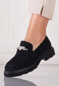 Pantofi dama casual Negri din Piele Ecologica Intoarsa Sudera imagine