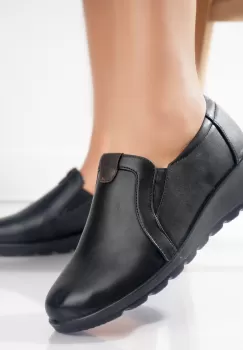 Pantofi dama casual Negri din Piele Ecologica Larisa imagine