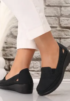 Pantofi dama casual Negri din Piele Ecologica Lasina imagine
