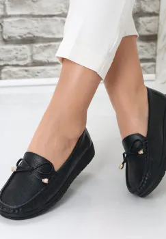 Pantofi dama casual Negri din Piele Ecologica Lujaina imagine