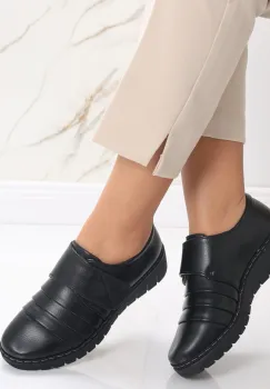 Pantofi dama casual Negri din Piele Ecologica Madiha imagine