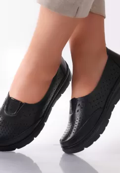 Pantofi dama casual Negri din Piele Ecologica Mildra imagine