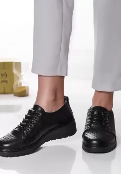 Pantofi dama casual negri din piele ecologica miroa imagine