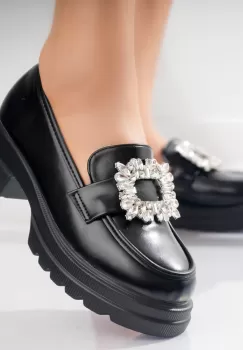 Pantofi dama casual Negri din Piele Ecologica Naia imagine