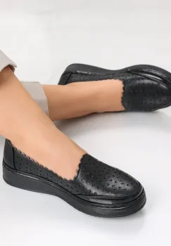 Pantofi dama casual Negri din Piele Ecologica Nasca imagine
