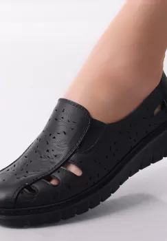 Pantofi dama casual Negri din Piele Ecologica Nelea imagine