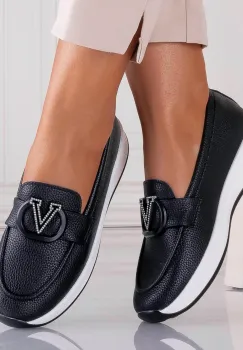 Pantofi dama Casual Negri din Piele Ecologica Nelisia imagine