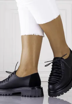 Pantofi dama casual Negri din piele ecologica Nivora imagine