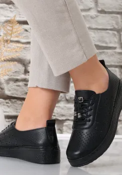 Pantofi dama casual Negri din Piele Ecologica Ranva imagine
