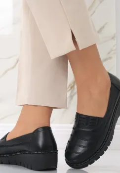 Pantofi dama casual Negri din Piele Ecologica Rasima imagine