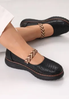 Pantofi dama casual Negri din Piele Ecologica Rimana imagine