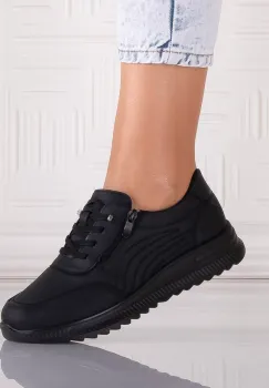 Pantofi dama Casual Negri din Piele Ecologica Savira imagine