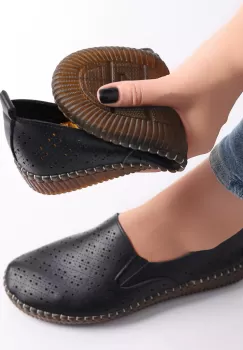 Pantofi dama casual Negri din Piele Ecologica Sovani imagine