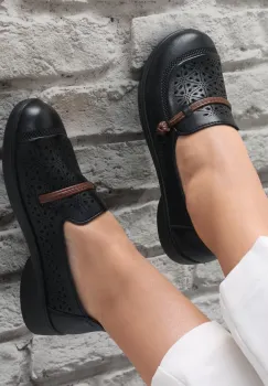 Pantofi dama casual Negri din Piele Ecologica Suhana imagine