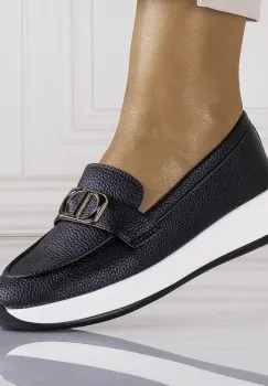 Pantofi dama Casual Negri din Piele Ecologica Ulmira imagine