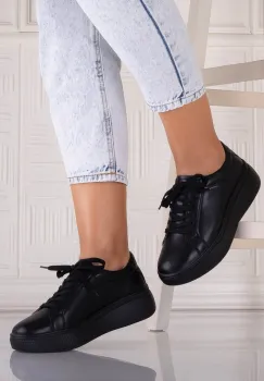 Pantofi dama casual Negri din Piele Naturala Aziva imagine