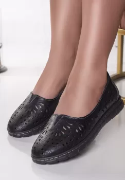 Pantofi dama casual negri din piele naturala opilo imagine