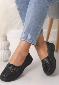 Pantofi dama casual Negri din Piele Naturala Rozlin imagine
