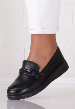 Pantofi dama casual Negri din Piele Naturala Sacaya imagine