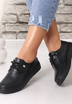 Pantofi dama casual Negri din Piele Naturala Yalina imagine