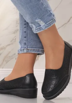 Pantofi dama casual Negri din Piele Naturala Zenova imagine