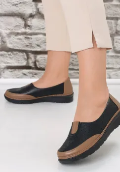 Pantofi dama casual Negri/maro din Piele Ecologica Molica imagine