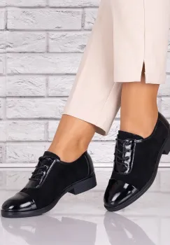 Pantofi dama casual Negri piele ecologica Intoarsa Maisie Torrenia imagine