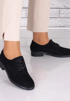 Pantofi dama casual Negri Piele Ecologica Intoarsa Parvi imagine