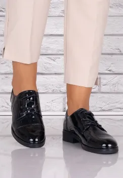 Pantofi dama casual Negri piele ecologica Lacuita Maisie Alivila imagine