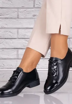 Pantofi dama casual Negri piele ecologica Maisie Torrenia imagine