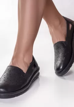 Pantofi dama casual negri piele ecologica moilo imagine