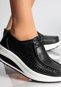 Pantofi dama casual negri piele naturala samra imagine