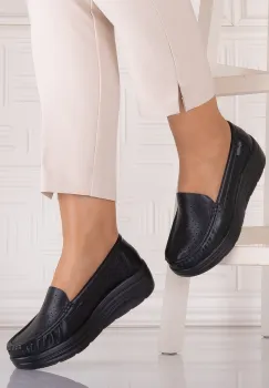 Pantofi dama casual Negrii din Piele Naturala Anastassia imagine