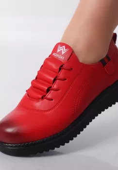 Pantofi dama casual Rosii din Piele Ecologica Drinca imagine