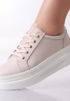Pantofi dama casual Roz din Piele Naturala Evoya imagine