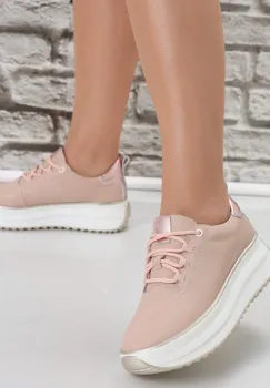 Pantofi dama casual Roz din Piele Naturala Namia imagine