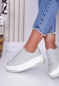 Pantofi dama casual Verde Menta din Piele Naturala Dya imagine
