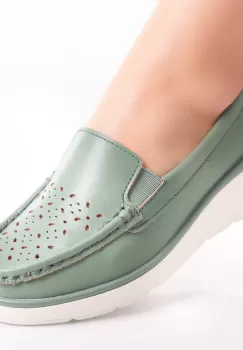 Pantofi dama casual Verzi din Piele Naturala Avril imagine