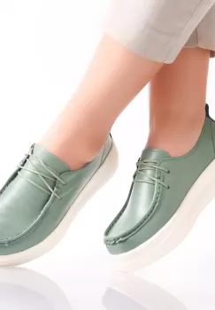 Pantofi dama casual Verzi din Piele Naturala Jaile imagine