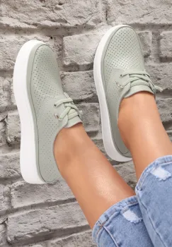 Pantofi dama casual Verzi din Piele Naturala Yalina imagine